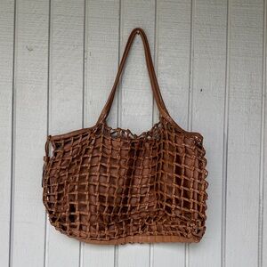 Anthropologie Brown Woven Tote Bag